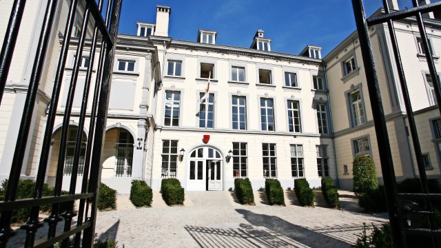 The courtyard and façade of TheMerode in Brussels